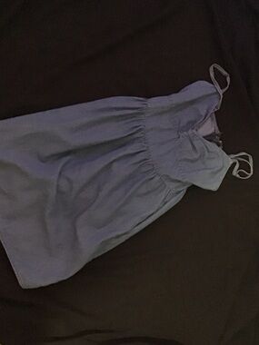 Blue Sleeveless Sundress with Spaghetti Straps